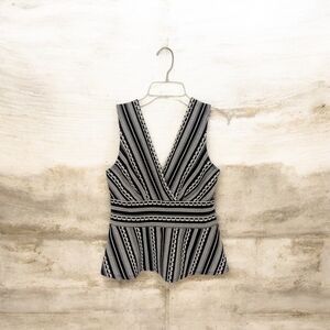 Anthropologie Black and White Patterned Blouse